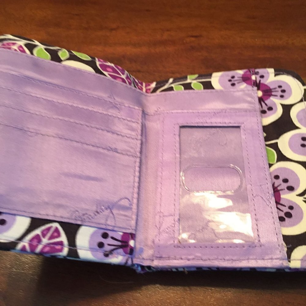 Vera Bradley Plum Petals Brown Purple Wallet - Picture 4 of 5